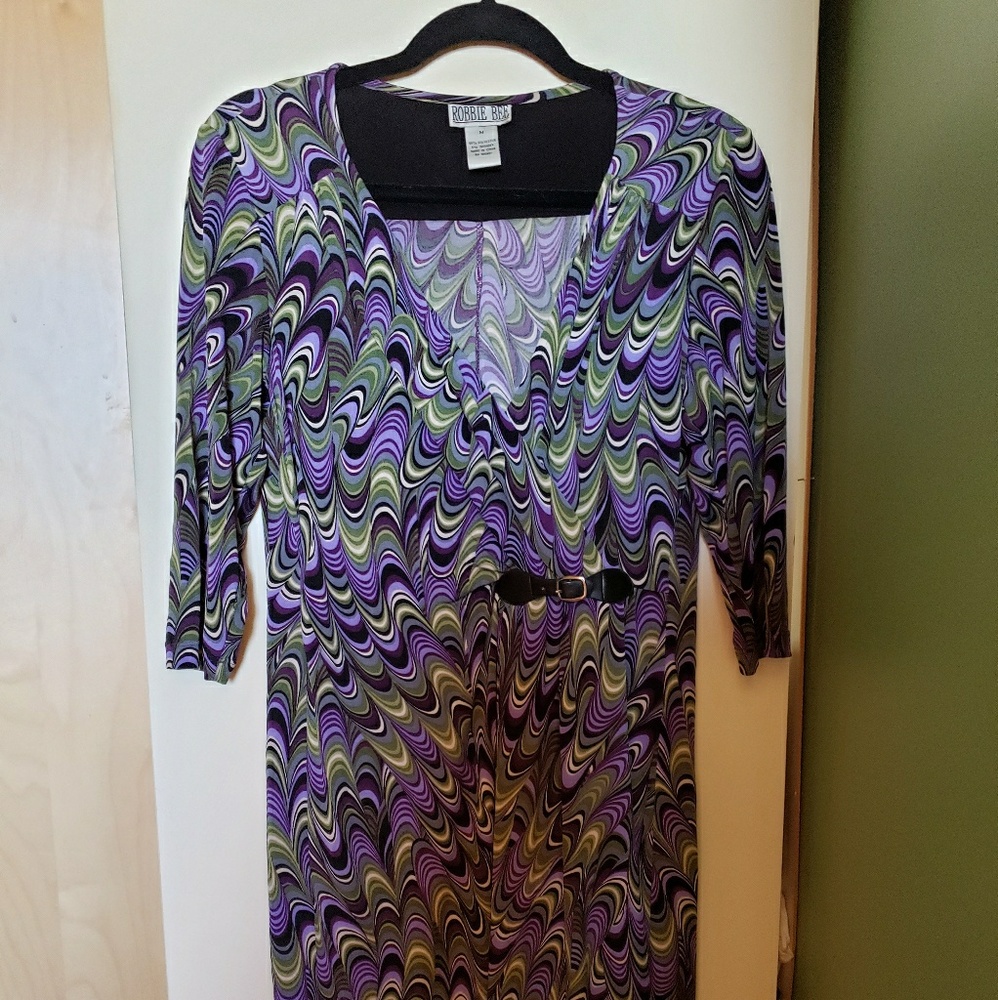Purple & green dress